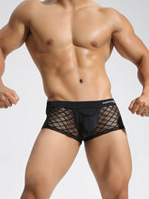 menaful Breathable Lace Mid Waist Boxer Briefs
